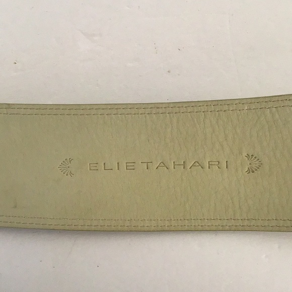 ELIE TAHARI CROCODILE LEATHER BELT IVORY MEDIUM NWT - Picture 10 of 11